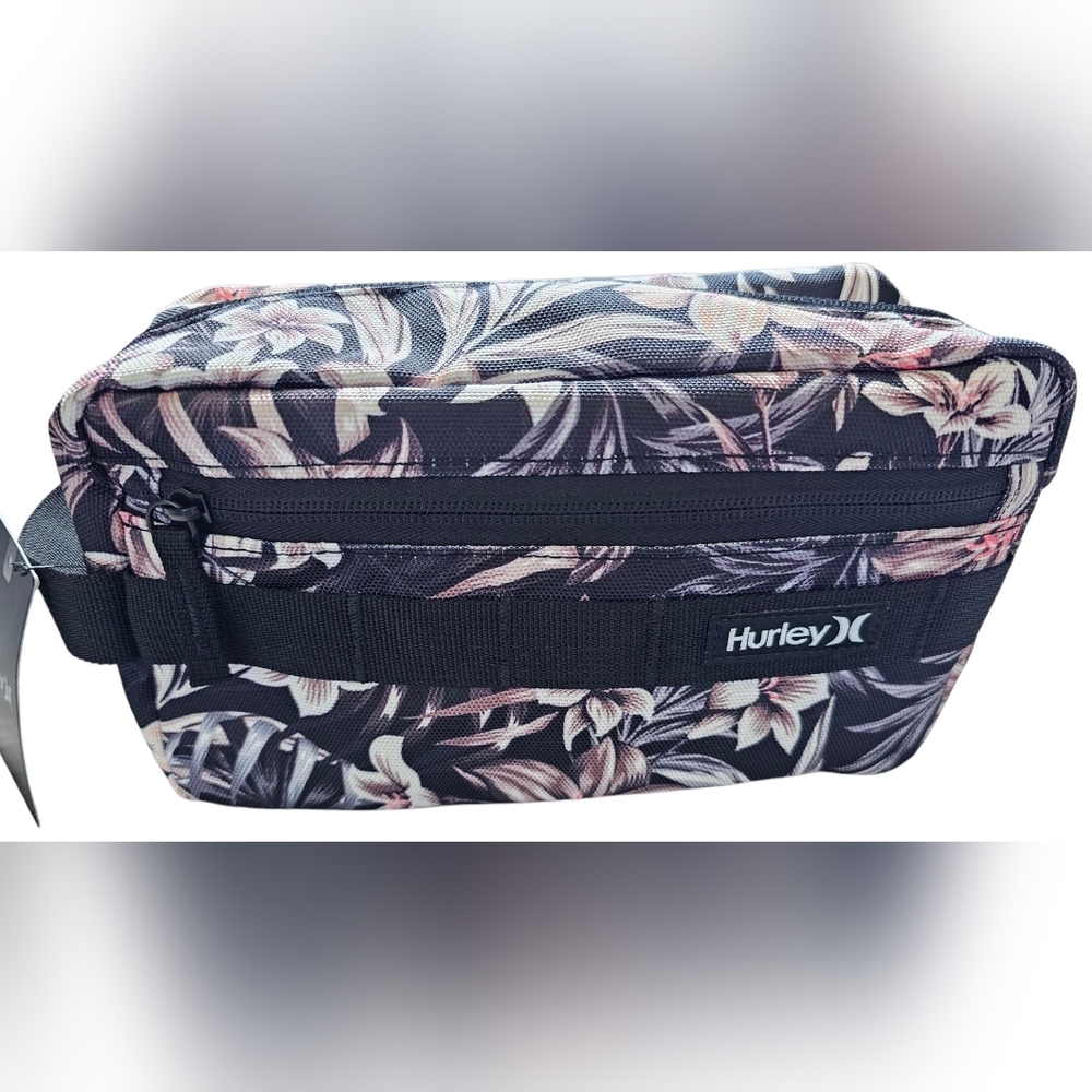 Hurley Black Floral Toiletry/ Make-Up Bag, New With Tags - Picture 2 of 5